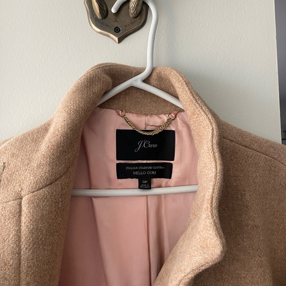 J. Crew Tan Italian Wool Cocoon Coat size 0P - Picture 3 of 8